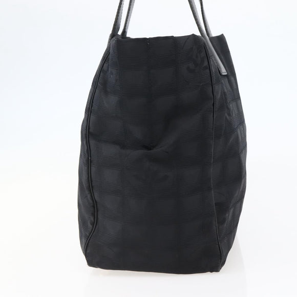 CHANEL New Travel Line Tote Bag Nylon Black gold CC Auth bs29634