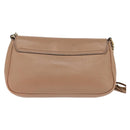 GUCCI Chain Shoulder Bag Leather Beige Gold 536224 Auth bs29635-2