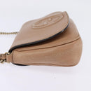 GUCCI Chain Shoulder Bag Leather Beige Gold 536224 Auth bs29635-3