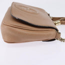 GUCCI Chain Shoulder Bag Leather Beige Gold 536224 Auth bs29635-4