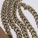 GUCCI Chain Shoulder Bag Leather Beige Gold 536224 Auth bs29635-8