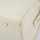 VALENTINO Hand Bag Leather White Gold Auth bs29636-8