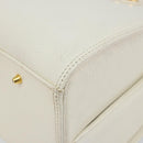 VALENTINO Hand Bag Leather White Gold Auth bs29636-16
