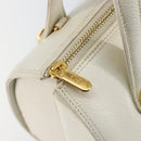 VALENTINO Hand Bag Leather White Gold Auth bs29636-10