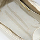 VALENTINO Hand Bag Leather White Gold Auth bs29636-11