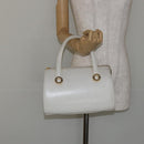 VALENTINO Hand Bag Leather White Gold Auth bs29636-23