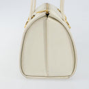 VALENTINO Hand Bag Leather White Gold Auth bs29636-3
