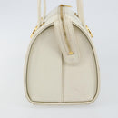 VALENTINO Hand Bag Leather White Gold Auth bs29636-4