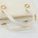 VALENTINO Hand Bag Leather White Gold Auth bs29636-7
