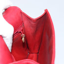 CHANEL V Stitch Waist Bag Lamb Skin Red Gold CC Auth bs29640-19