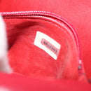 CHANEL V Stitch Waist Bag Lamb Skin Red Gold CC Auth bs29640-11