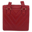CHANEL V Stitch Waist Bag Lamb Skin Red Gold CC Auth bs29640-2