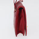 CHANEL V Stitch Waist Bag Lamb Skin Red Gold CC Auth bs29640-4