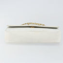 CHANEL Chain Shoulder Bag Lamb Skin White Gold CC Auth bs29641-5