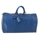 LOUIS VUITTON Epi Keepall 50 Boston Bag Blue M42965 LV Auth bs29642-1