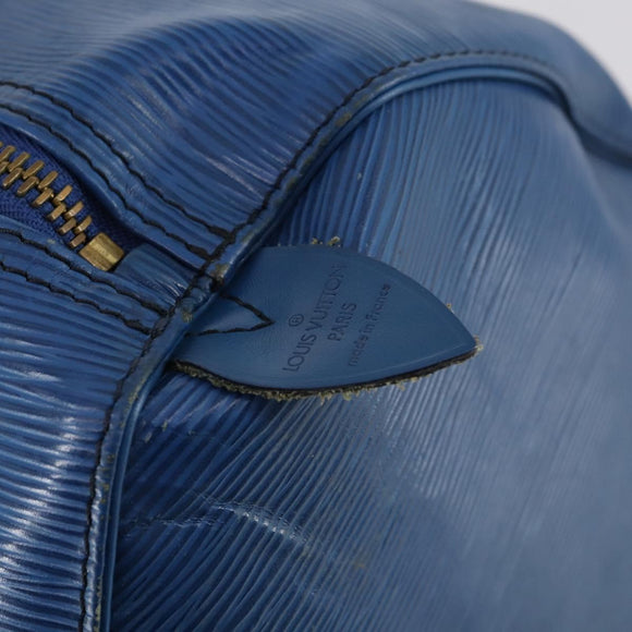 LOUIS VUITTON Epi Keepall 50 Boston Bag Blue M42965 LV Auth bs29642