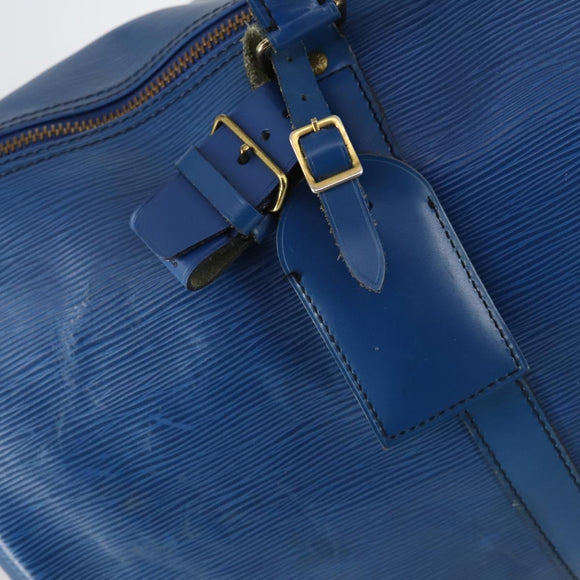 LOUIS VUITTON Epi Keepall 50 Boston Bag Blue M42965 LV Auth bs29642