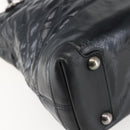 CHANEL Tote Bag Coated Canvas Black Silver CC Auth bs29643-14