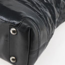 CHANEL Tote Bag Coated Canvas Black Silver CC Auth bs29643-15