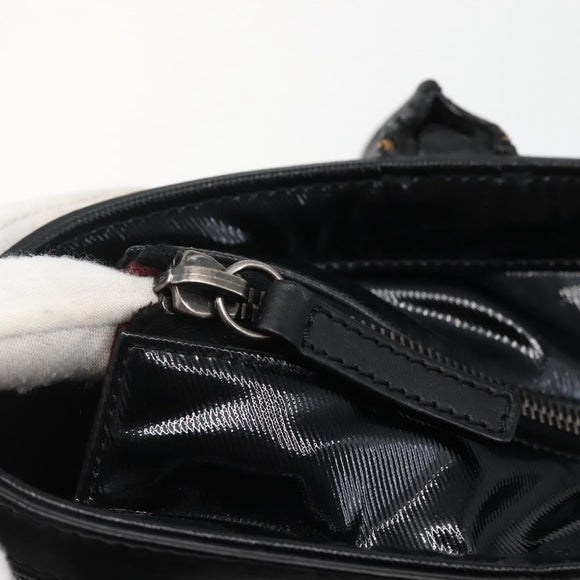 CHANEL Tote Bag Coated Canvas Black Silver CC Auth bs29643