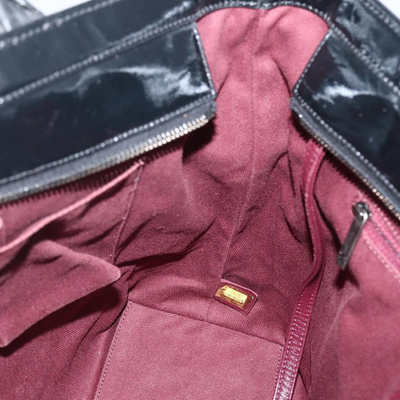 CHANEL Tote Bag Coated Canvas Black Silver CC Auth bs29643