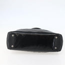 CHANEL Tote Bag Coated Canvas Black Silver CC Auth bs29643-5