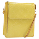 LOUIS VUITTON Monogram Vernis Motto Pouch Lime Yellow M91059 LV Auth bs29653-1