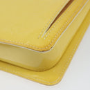 LOUIS VUITTON Monogram Vernis Motto Pouch Lime Yellow M91059 LV Auth bs29653-9