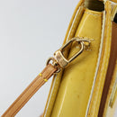 LOUIS VUITTON Monogram Vernis Motto Pouch Lime Yellow M91059 LV Auth bs29653-10