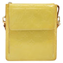 LOUIS VUITTON Monogram Vernis Motto Pouch Lime Yellow M91059 LV Auth bs29653-13