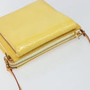 LOUIS VUITTON Monogram Vernis Motto Pouch Lime Yellow M91059 LV Auth bs29653-6