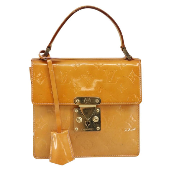 LOUIS VUITTON Monogram Vernis Spring street Hand Bag Pink M91033 LV Auth bs29654