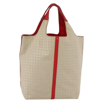 BOTTEGA VENETA INTRECCIATO Tote Bag Canvas Beige Silver Auth bs29655