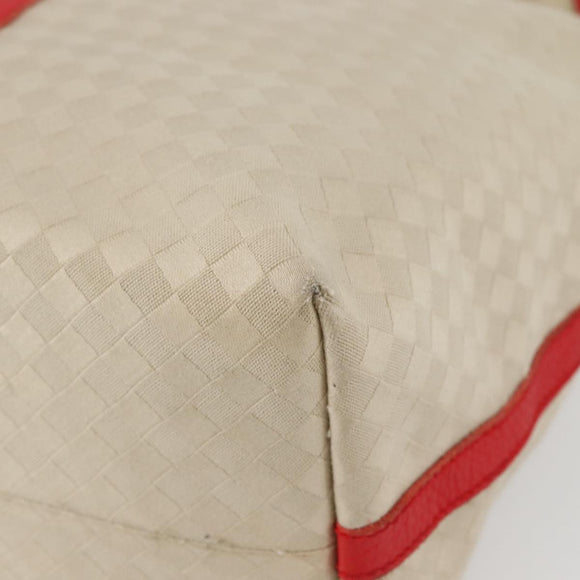 BOTTEGA VENETA INTRECCIATO Tote Bag Canvas Beige Silver Auth bs29655