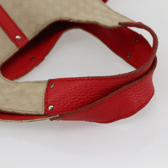 BOTTEGA VENETA INTRECCIATO Tote Bag Canvas Beige Silver Auth bs29655