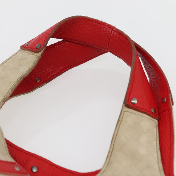 BOTTEGA VENETA INTRECCIATO Tote Bag Canvas Beige Silver Auth bs29655