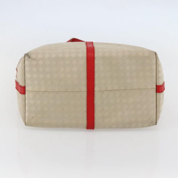 BOTTEGA VENETA INTRECCIATO Tote Bag Canvas Beige Silver Auth bs29655