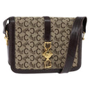 CELINE C Macadam Canvas Shoulder Bag Brown Gold Auth bs29657-1
