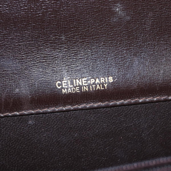 CELINE C Macadam Canvas Shoulder Bag Brown Gold Auth bs29657