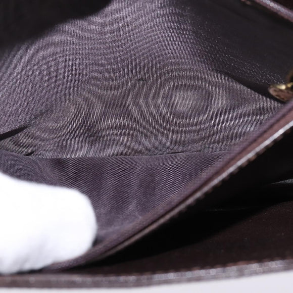 CELINE C Macadam Canvas Shoulder Bag Brown Gold Auth bs29657