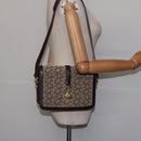 CELINE C Macadam Canvas Shoulder Bag Brown Gold Auth bs29657-23
