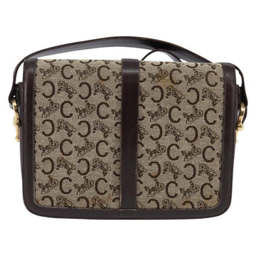 CELINE C Macadam Canvas Shoulder Bag Brown Gold Auth bs29657 - 0