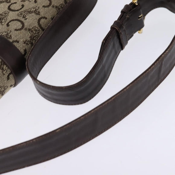 CELINE C Macadam Canvas Shoulder Bag Brown Gold Auth bs29657