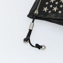 Jimmy Choo Star Studs Clutch Bag Leather Black Silver Auth bs29658-8
