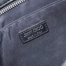 Jimmy Choo Star Studs Clutch Bag Leather Black Silver Auth bs29658-9