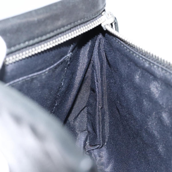 Jimmy Choo Star Studs Clutch Bag Leather Black Silver Auth bs29658