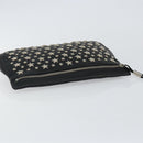 Jimmy Choo Star Studs Clutch Bag Leather Black Silver Auth bs29658-5