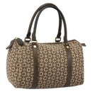 CELINE C Macadam Canvas Mini Boston Bag Brown Gold Auth bs29659-1