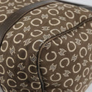 CELINE C Macadam Canvas Mini Boston Bag Brown Gold Auth bs29659-9