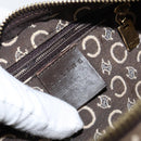 CELINE C Macadam Canvas Mini Boston Bag Brown Gold Auth bs29659-17